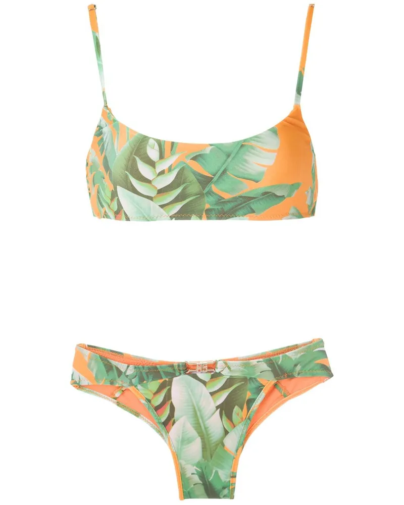Amir Slama Bikini mit Print - Grün Grün