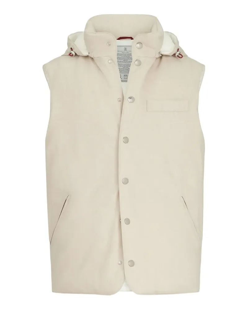 Brunello Cucinelli Weste mit Druckknopfverschluss - Nude Nude