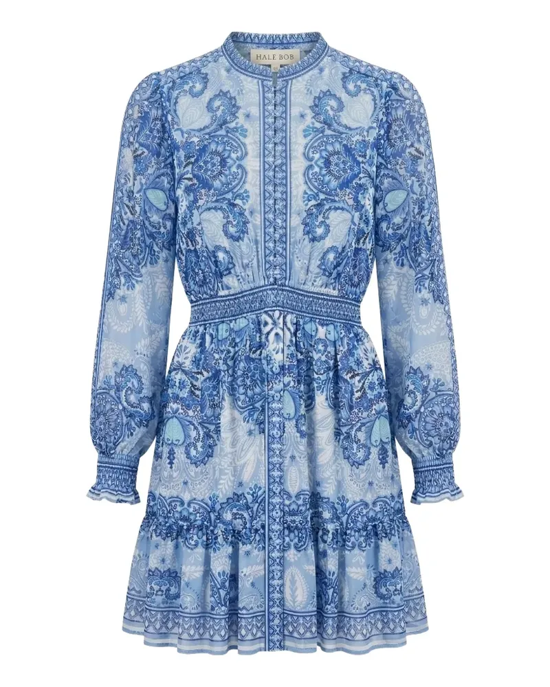 Hale Bob Eleanora Minikleid mit Paisley-Print - Blau Blau