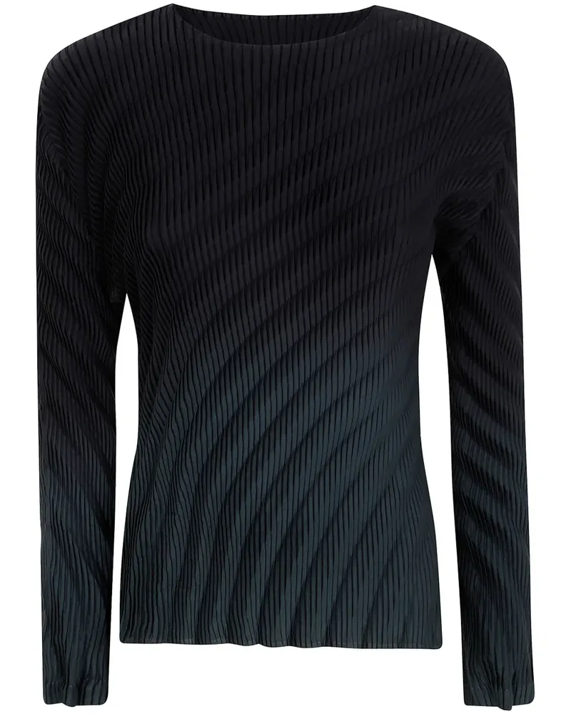 Issey Miyake Gerippter Pullover - Blau Blau