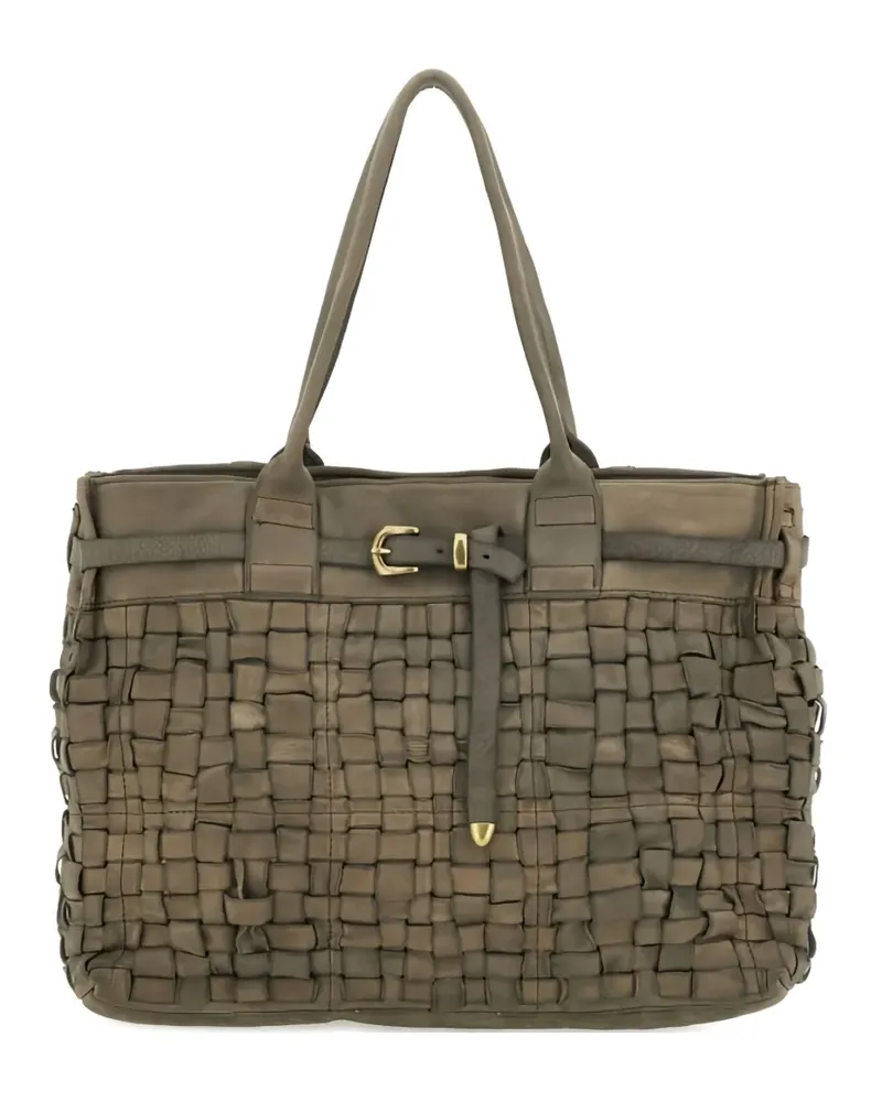 Campomaggi Gewebte Satchel-Tasche mit Schnalle - Grau Grau