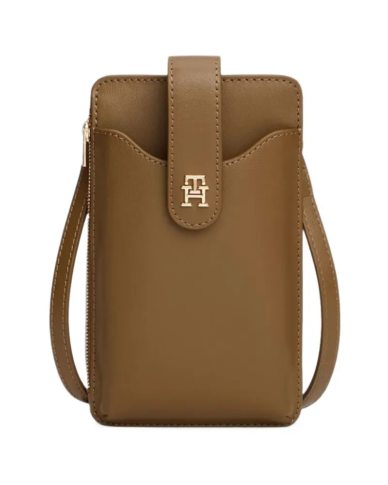Tommy Hilfiger Icon Schultertasche mit Logo-Schild - Braun Braun