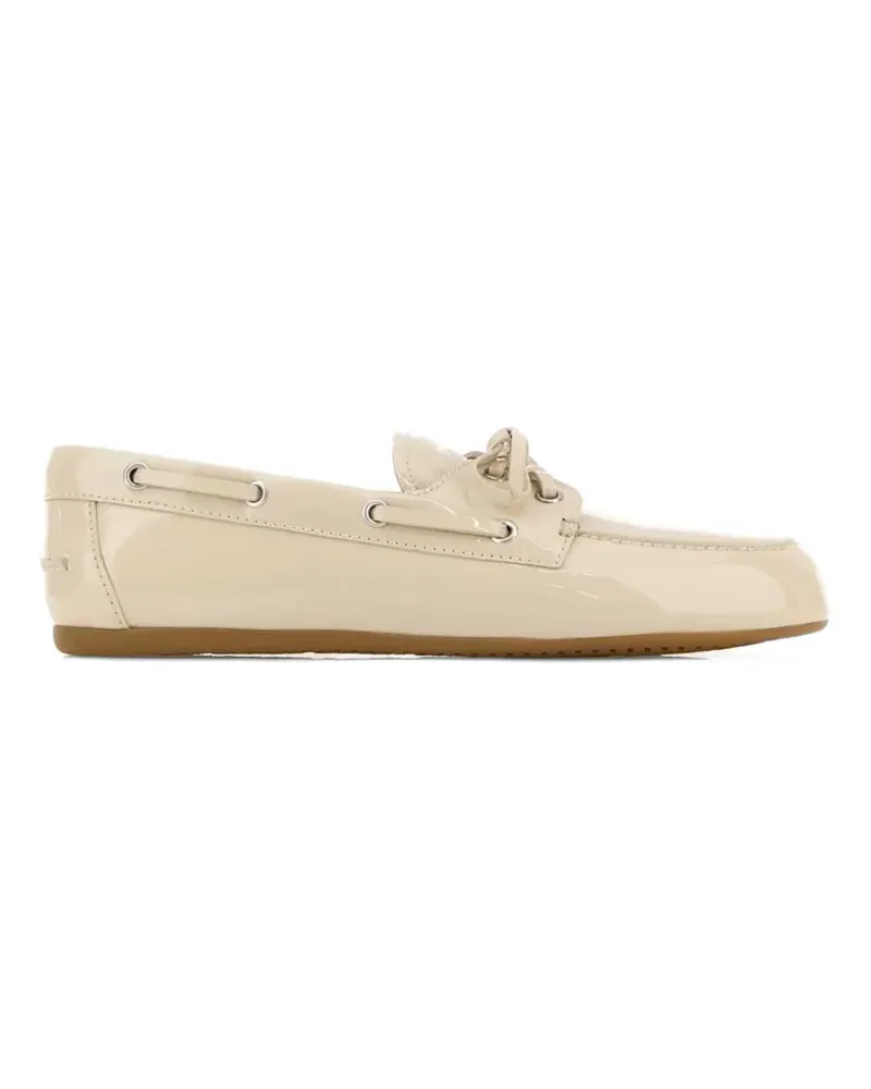 Miu Miu leather tie loafers - Nude Nude