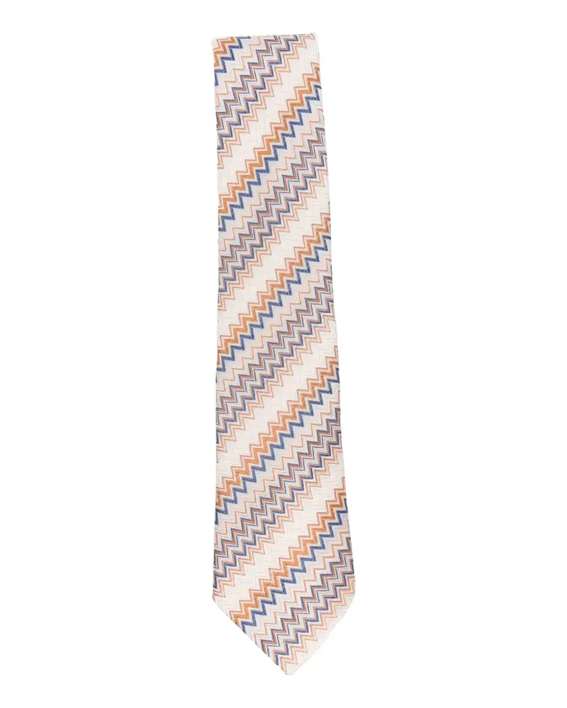 Missoni Krawatte mit Zickzackmuster - Nude Nude