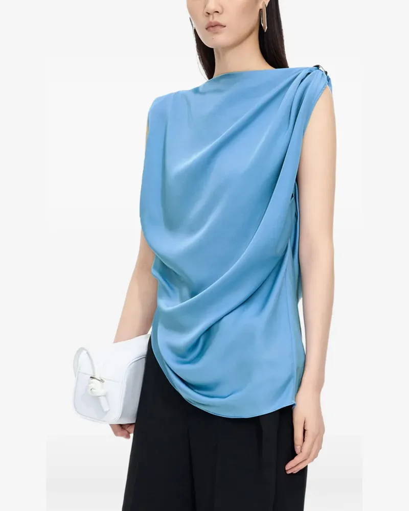JNBY Asymmetrisches Top mit Drapierung - Blau Blau