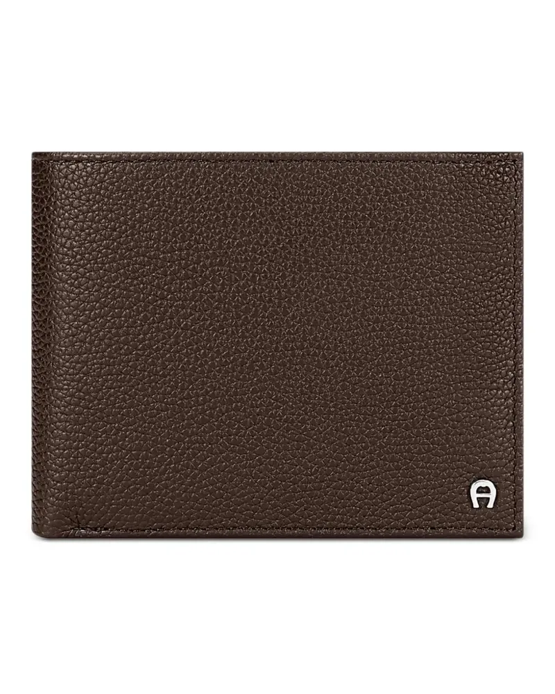 Aigner Mica pebbled leather bi-fold wallet - Braun Braun
