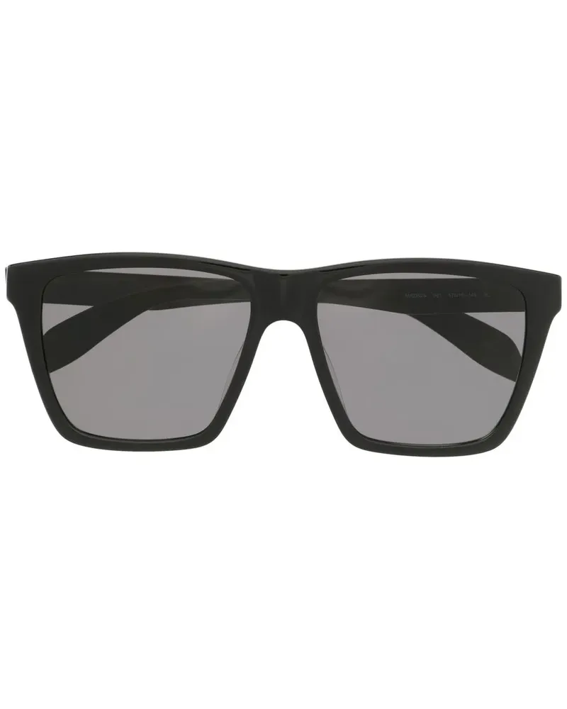 Alexander McQueen Sonnenbrille mit eckigem Gestell - Schwarz Schwarz