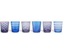 Set aus sechs Trinkgläsern - Blau