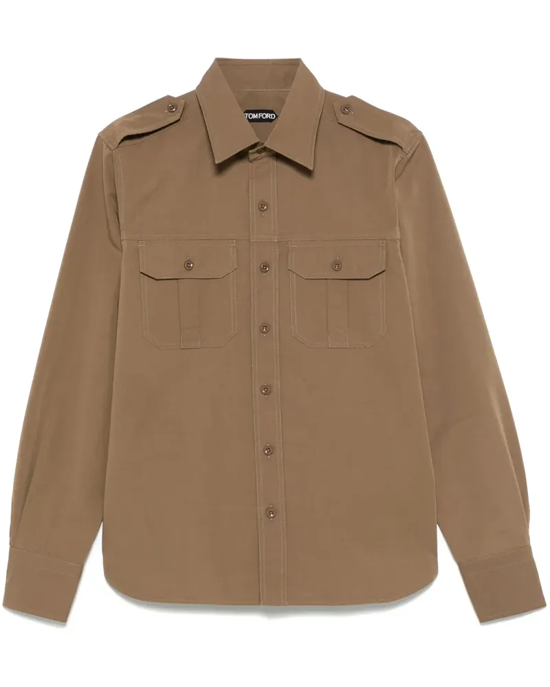 Tom Ford Hemd aus Popeline - Braun Braun