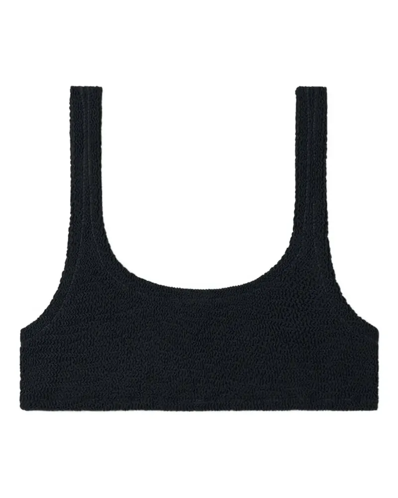 MC2 Saint Barth Naima Bikinioberteil mit Knitteroptik - Schwarz Schwarz