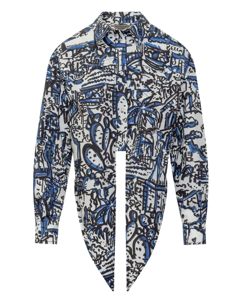 Alessandro Enriquez Hemd mit Print - Blau Blau