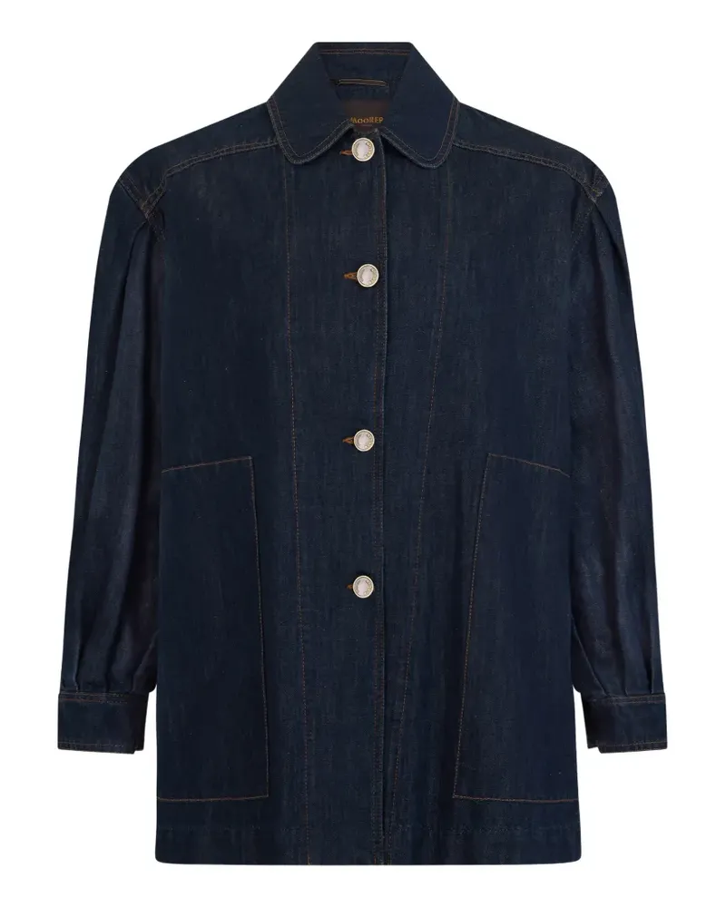 MOORER Locker geschnittene Jeansjacke - Blau Blau