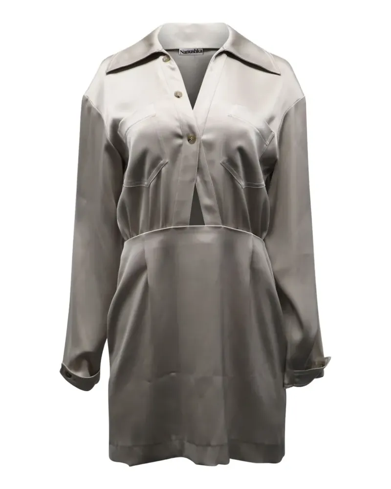 Nanushka 2001 Hemdkleid mit Cut-Out - Grau Grau