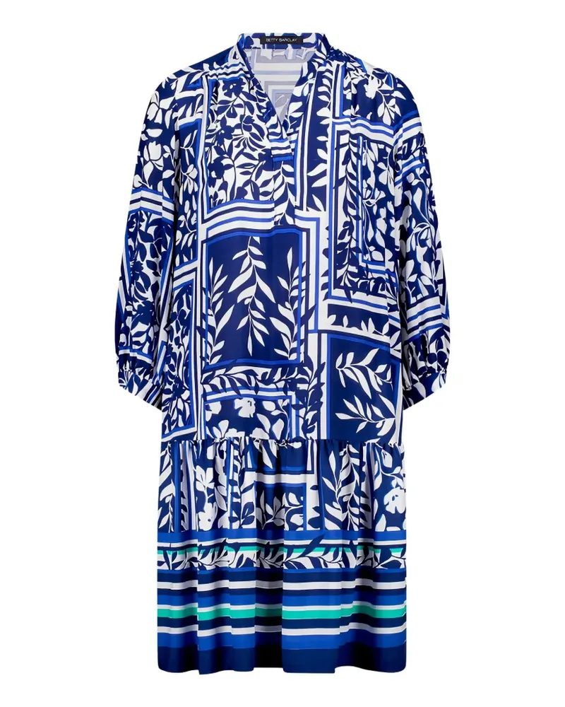 Betty Barclay floral-print ruffled dress - Blau Blau