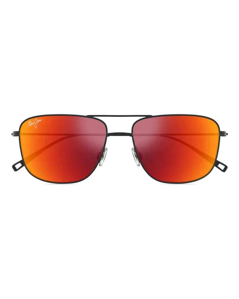Maui Jim Eckige Mikioi Sonnenbrille aus Titan - Schwarz Schwarz