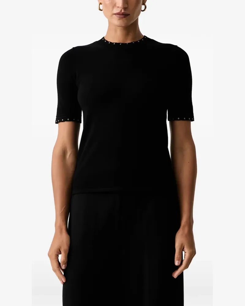 Twin-Set Kurzärmeliger Pullover - Schwarz Schwarz