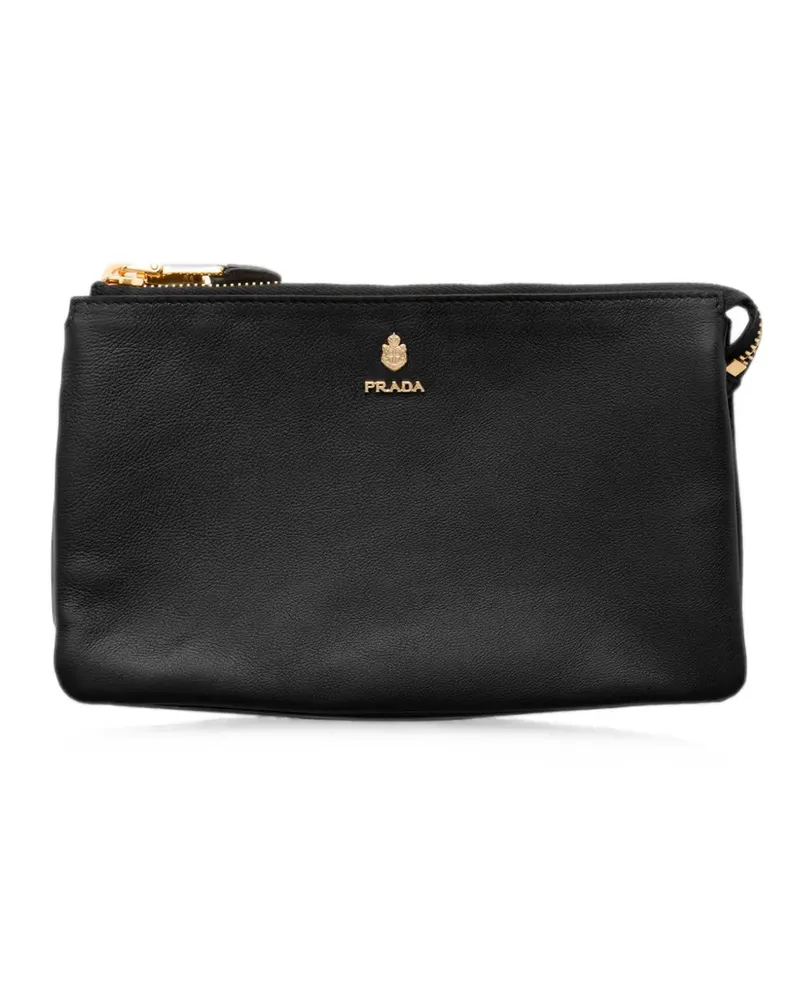 Prada leather zipper pouch - Schwarz Schwarz