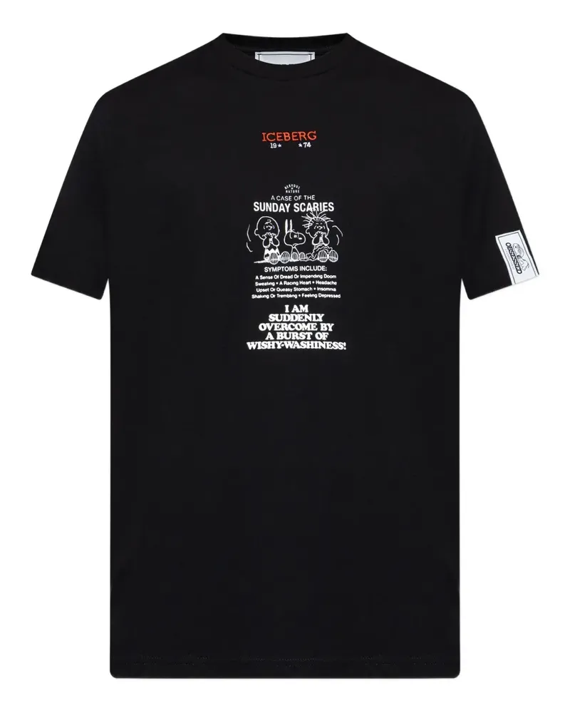 Iceberg x PEANUTS T-Shirt mit grafischem Print - Schwarz Schwarz