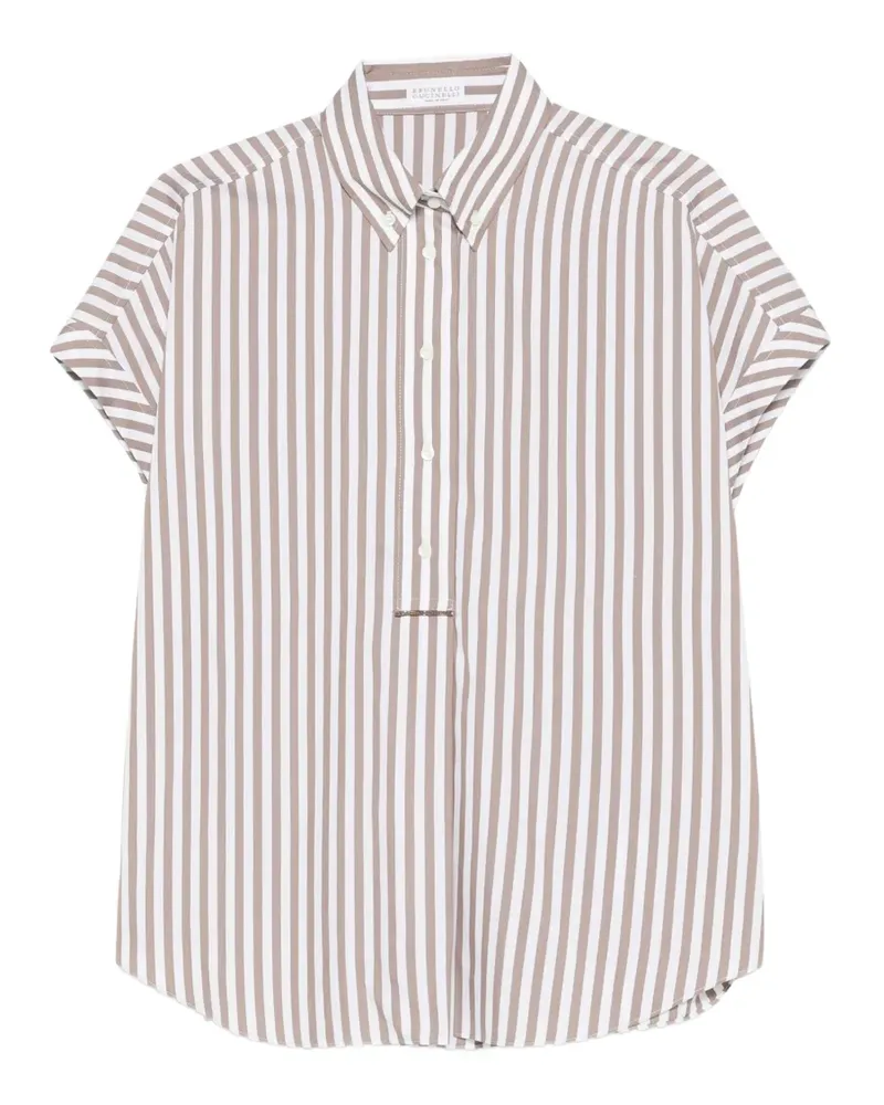 Brunello Cucinelli striped buttoned blouse - Nude Nude