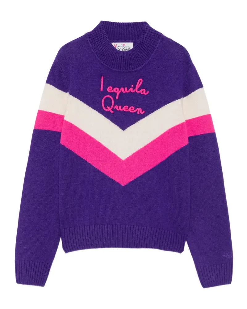 MC2 Saint Barth Peak embroidered chevron-pattern sweater - Violett Violett