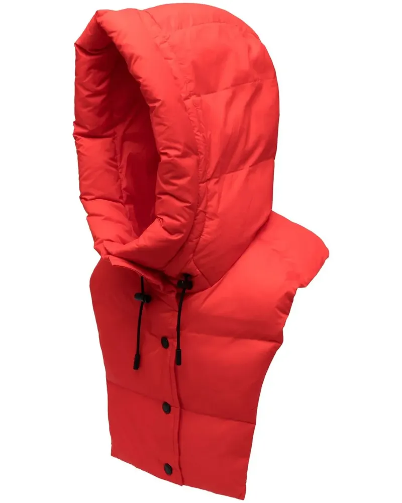 Yves Salomon Gefütterte Kapuze mit Druckknöpfen - Rot Rot