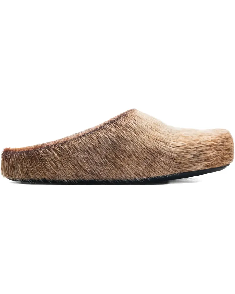 Marni Slipper mit Pelzbesatz - Braun Braun