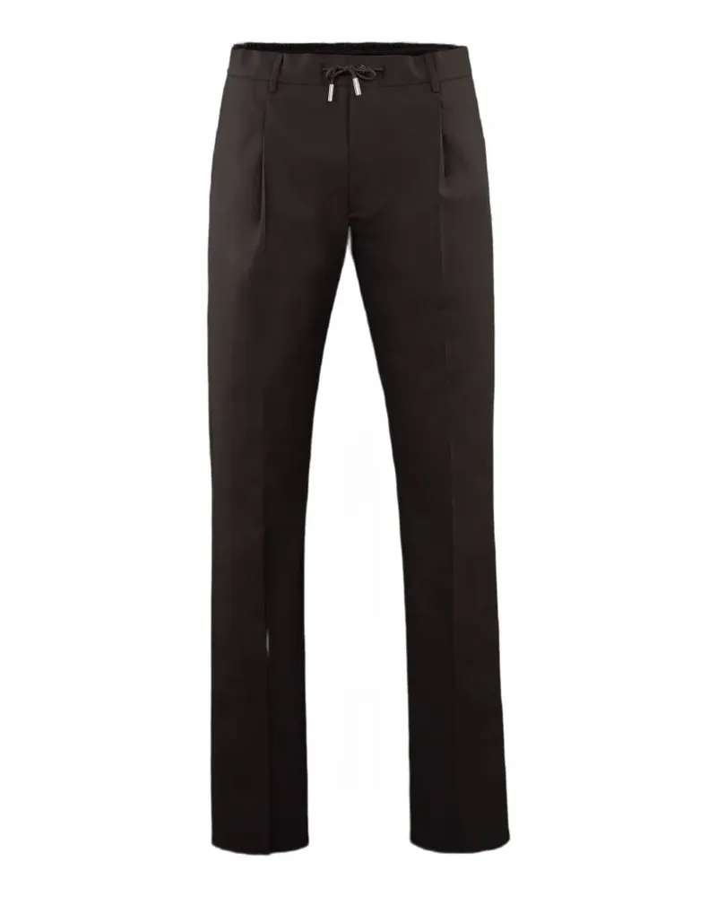 MOORER Anton pleated drawstring-fastening trousers - Braun Braun