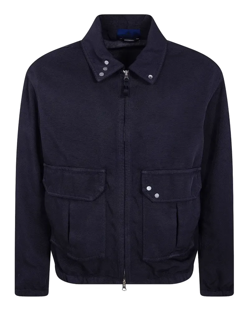 Stone Island logo-patch collared jacket - Blau Blau