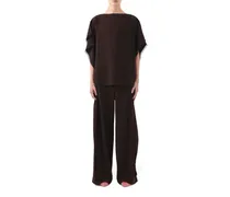 Einschultrige Bluse - Braun