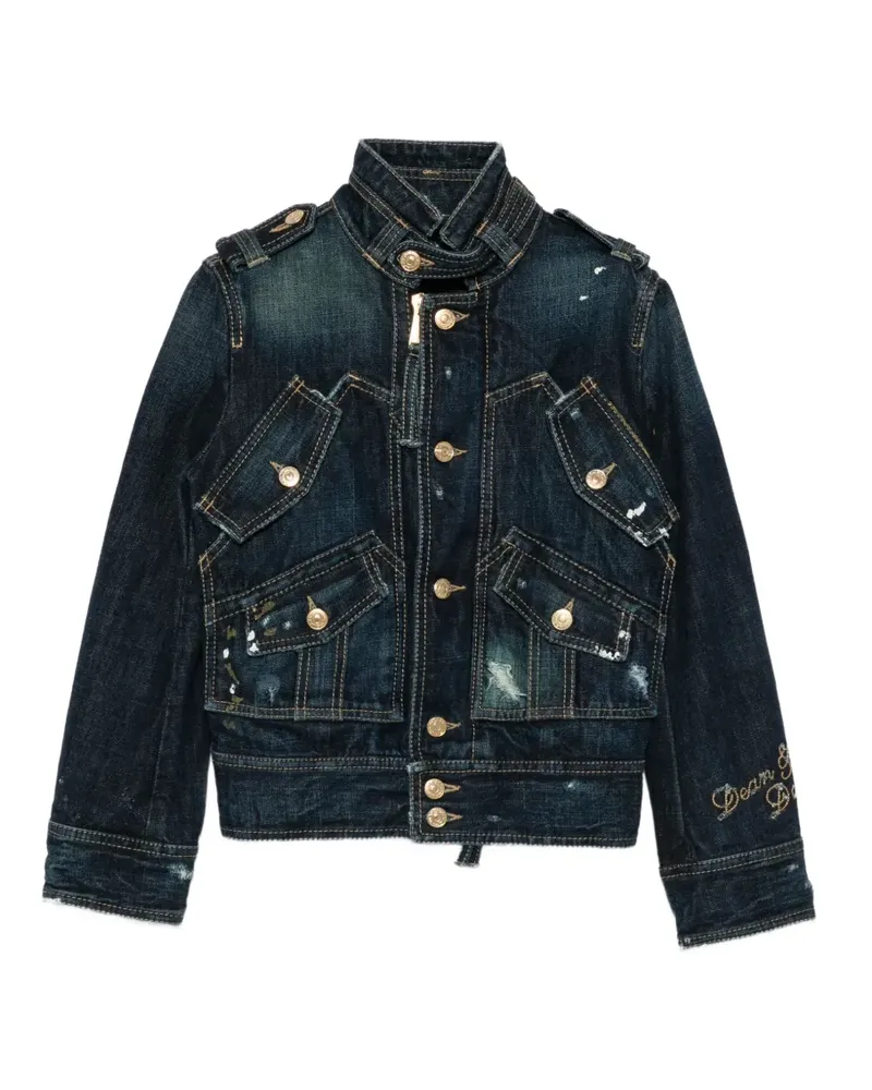 Dsquared2 2000s Jeansjacke im Distressed-Look - Blau Blau