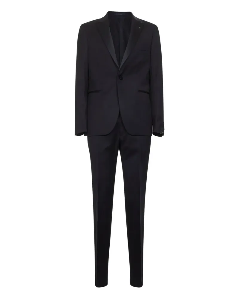 Tagliatore satin-peak lapels suit - Blau Blau