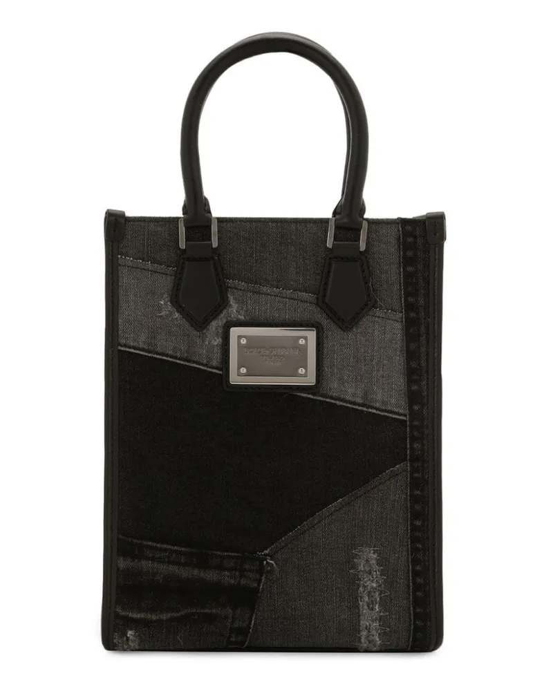 Dolce & Gabbana Mini-Tasche im Jeans-Look - Schwarz Schwarz