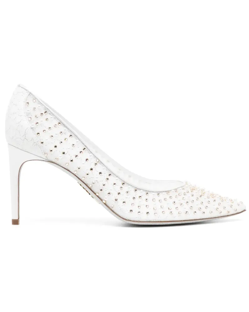 René Caovilla Pumps mit spitzer Kappe - Weiß Weiß