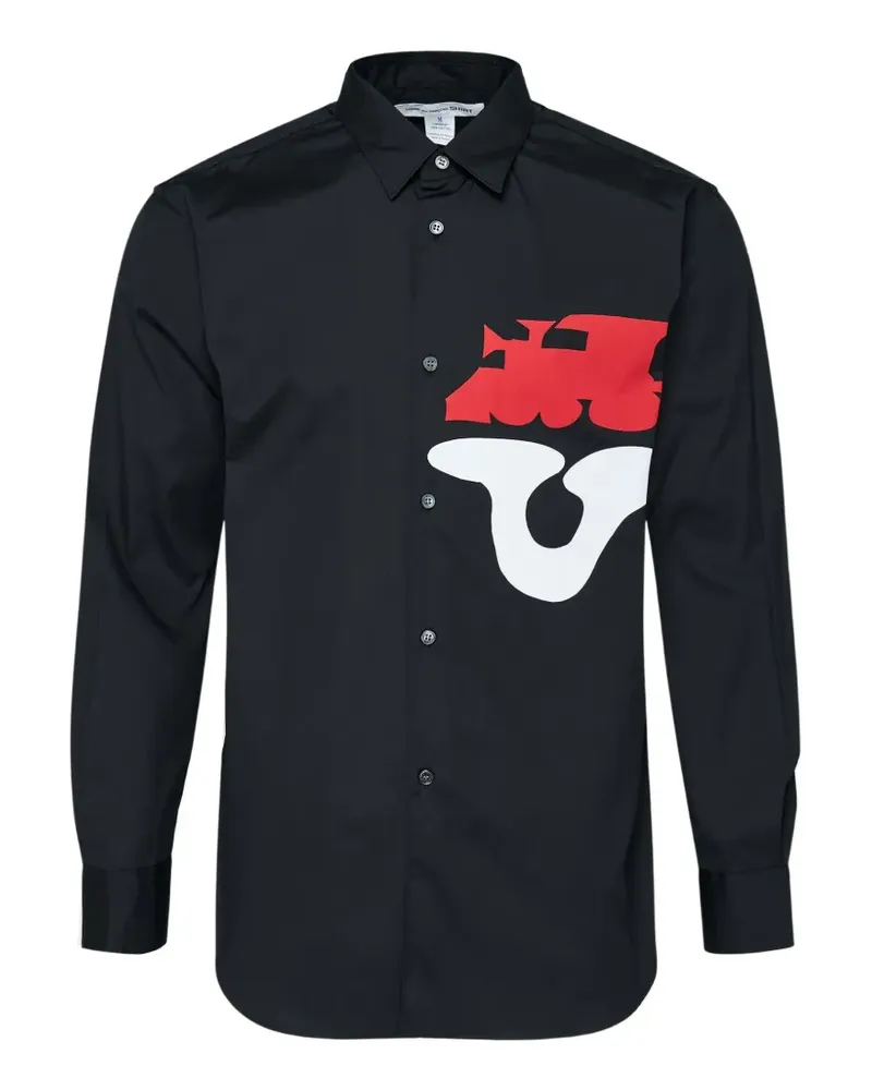 Comme des Garçons graphic-print long-sleeve shirt - Schwarz Schwarz