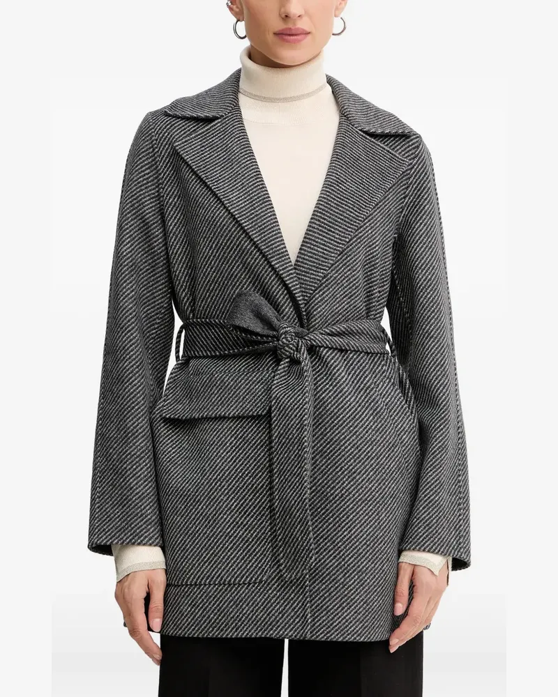 Armani Exchange Caban herringbone belted coat - Grau Grau
