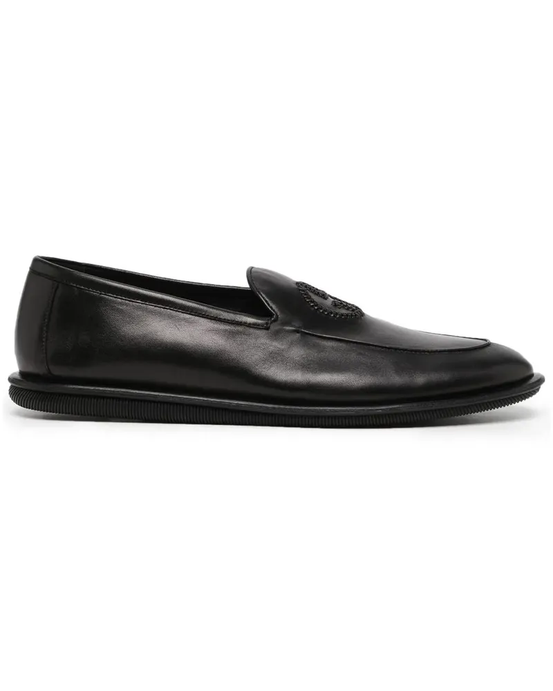 Giorgio Armani Slipper mit Logo-Stickerei - Schwarz Schwarz