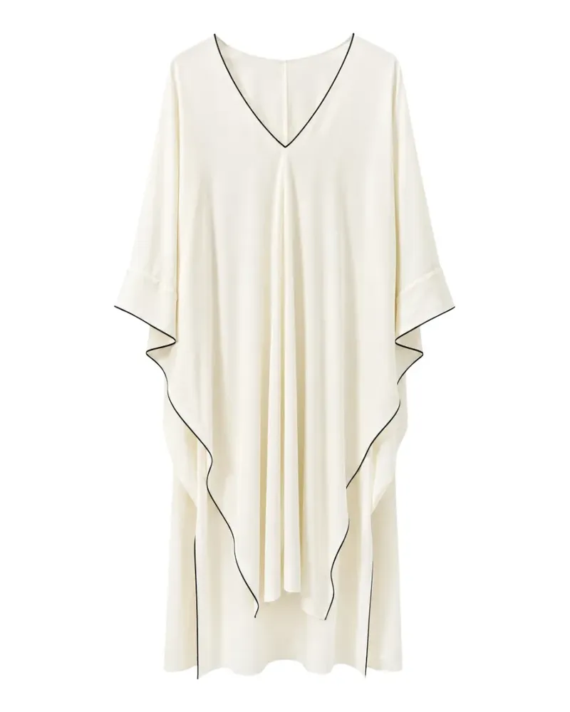 Alberta Ferretti piped handkerchief-hem dress - Nude Nude