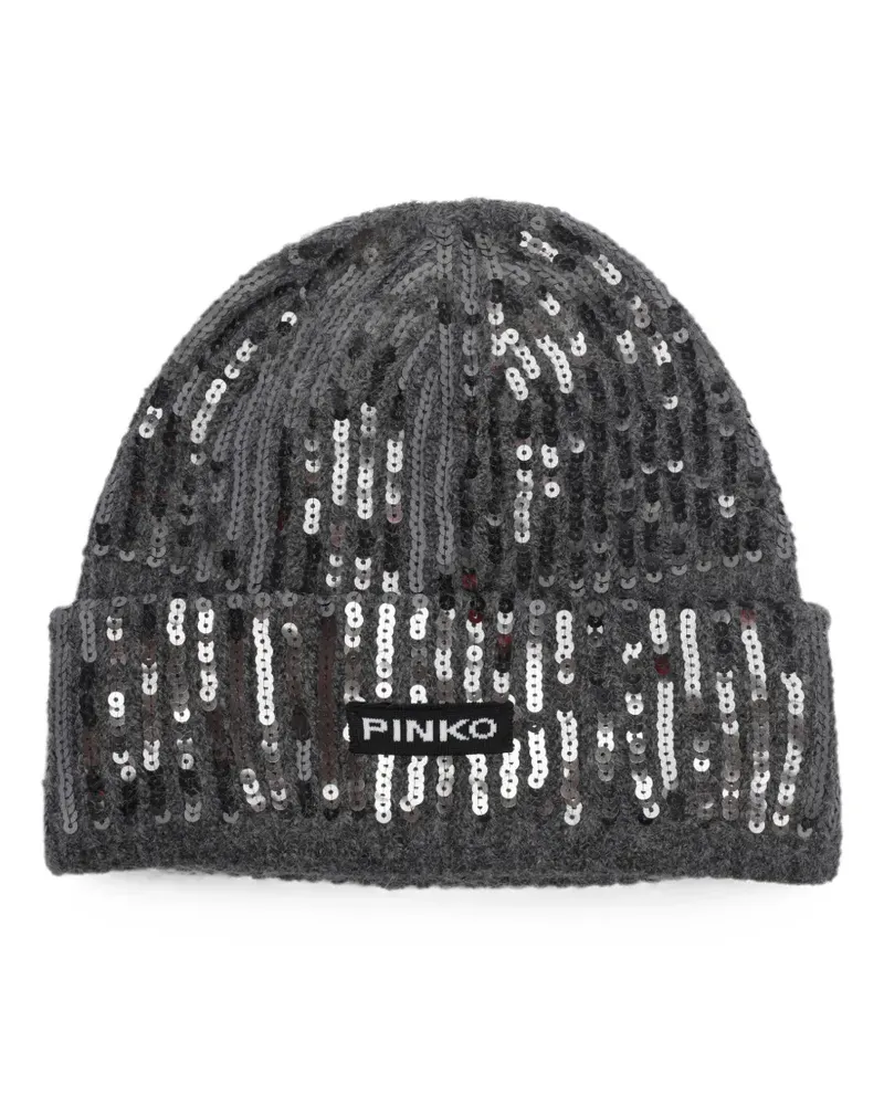 Pinko Bembusa sequin-embellished beanie hat - Grau Grau
