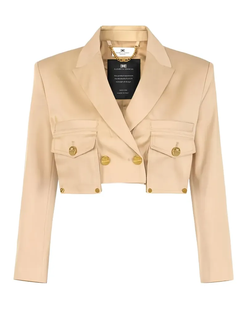 Elisabetta Franchi cargo-pocket double-breasted jacket - Nude Nude