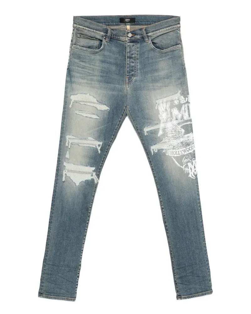 Amiri ripped print jeans - Blau Blau