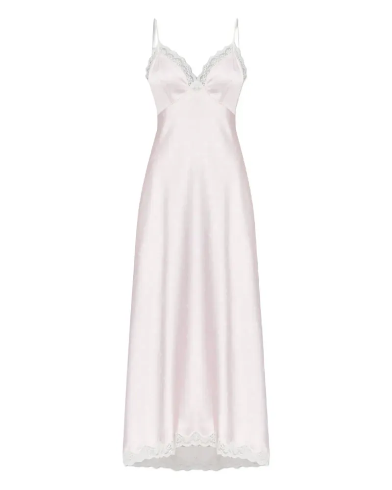 LoveShackFancy Manuela Maxikleid mit Polka Dots - Rosa Rosa