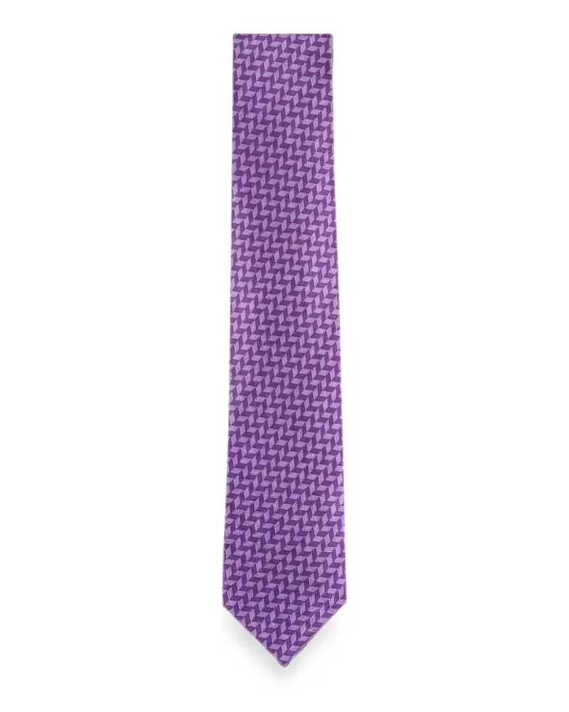 Brioni Geometrisch gemusterte Krawatte - Violett Violett