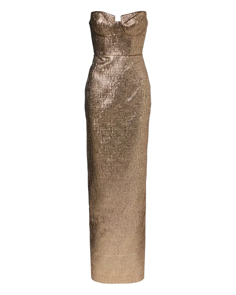 Roland Mouret back-split maxi dress - Gold Gold