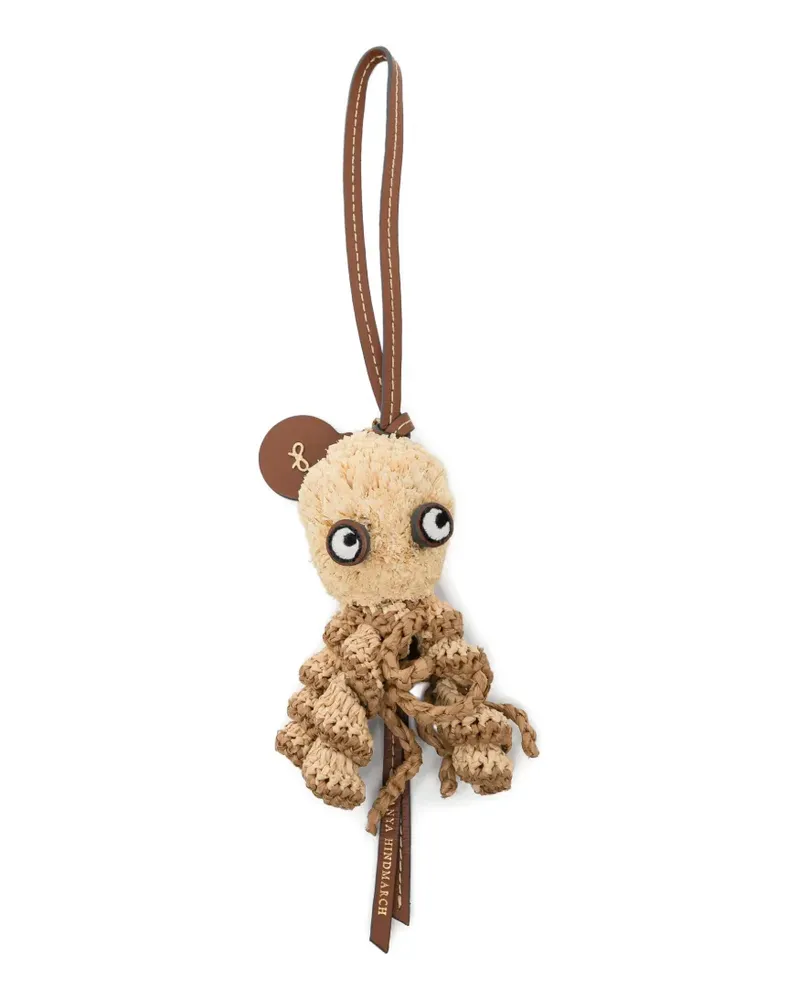 Anya Hindmarch Octopus Anhänger aus Raffiabast - Nude Nude
