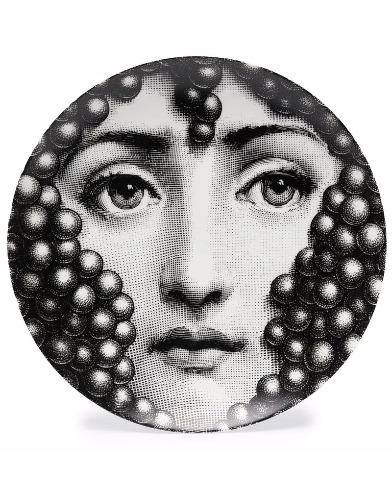 Fornasetti Tema e Variazioni No.111 Wandteller Schwarz