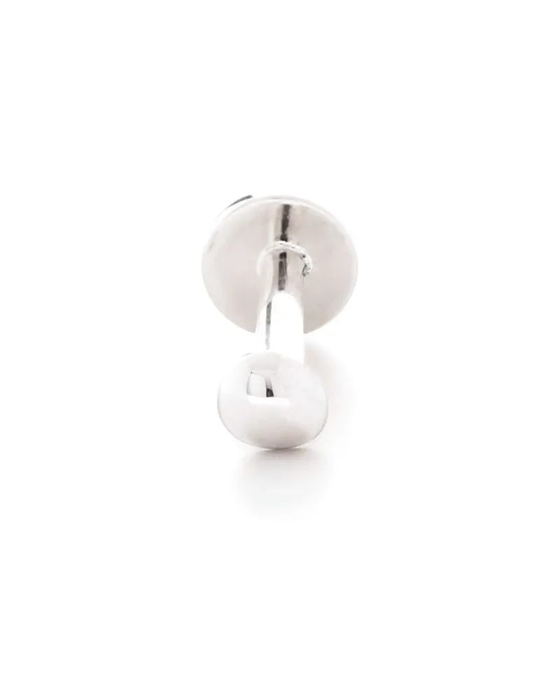 Monica Vinader Einzelner 14kt Nura Mini Pebble Weißgoldohrring - Silber Silber