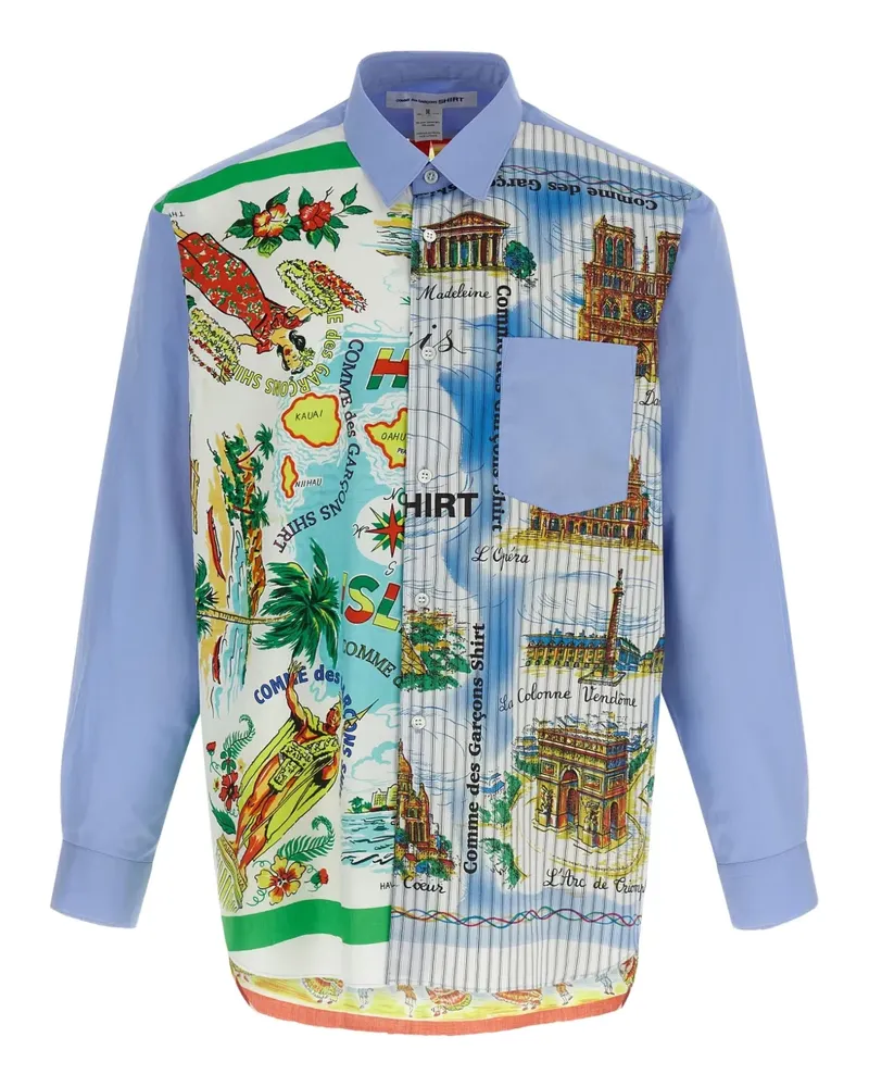 Comme des Garçons printed cotton shirt - Blau Blau