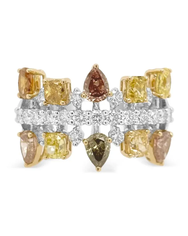 HYT Jewelry 18kt Gelb- und Weißgoldring mit Diamant - Silber Silber