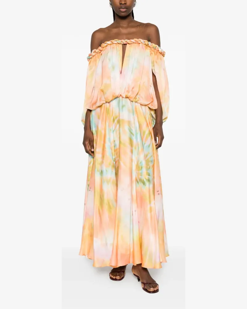 Zimmermann Luna twist midi dress - Orange Orange