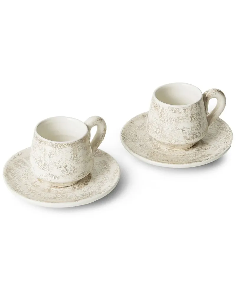 Set aus zwei Kaffeetassen aus Porzellan - Nude